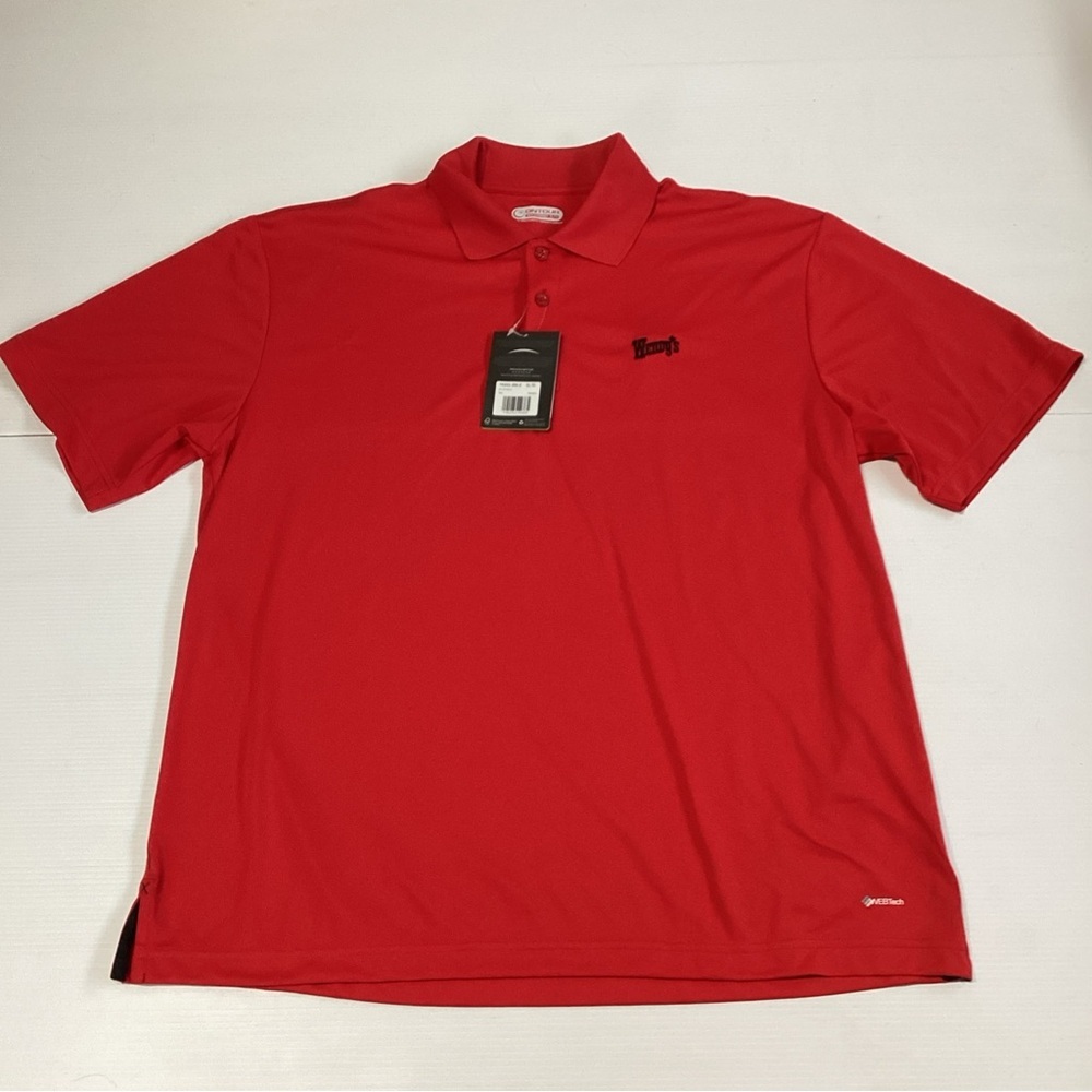 On Tour Men's Golf Polo Size XL Red with Wendy’s Logo * Read